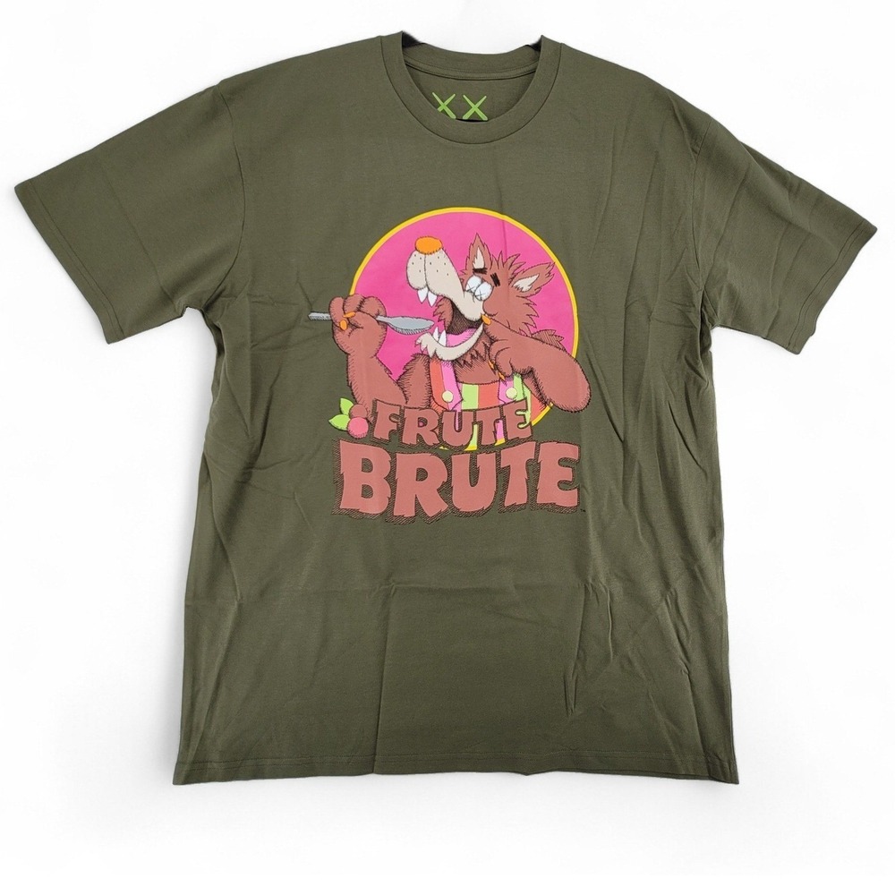KAWS‎ x General Mills XL Fruity Brute Tee Green Graphic Streetwear NWT